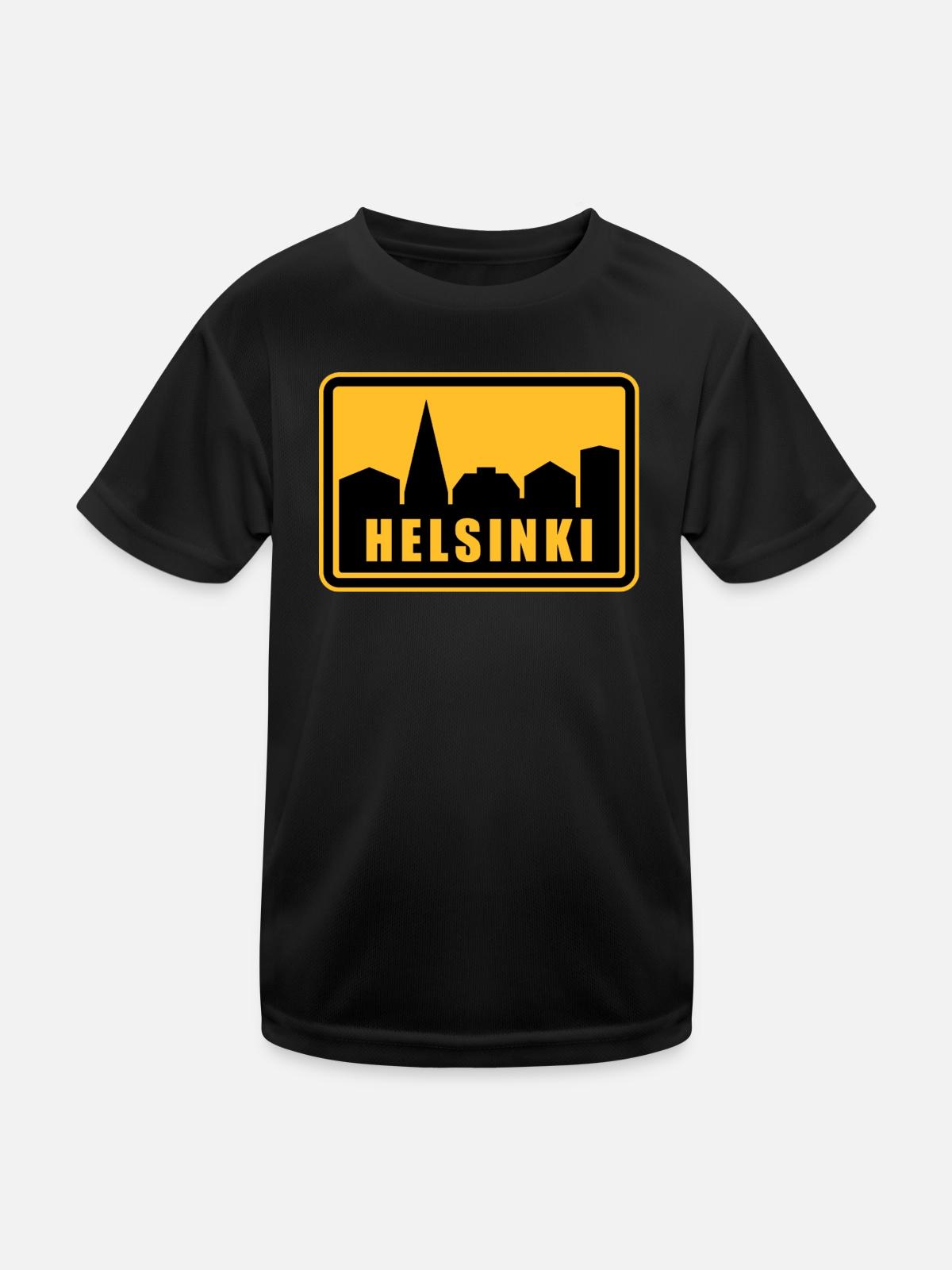 Helsinki - Kinder Funktions-T-Shirt - Schwarz - Vorne