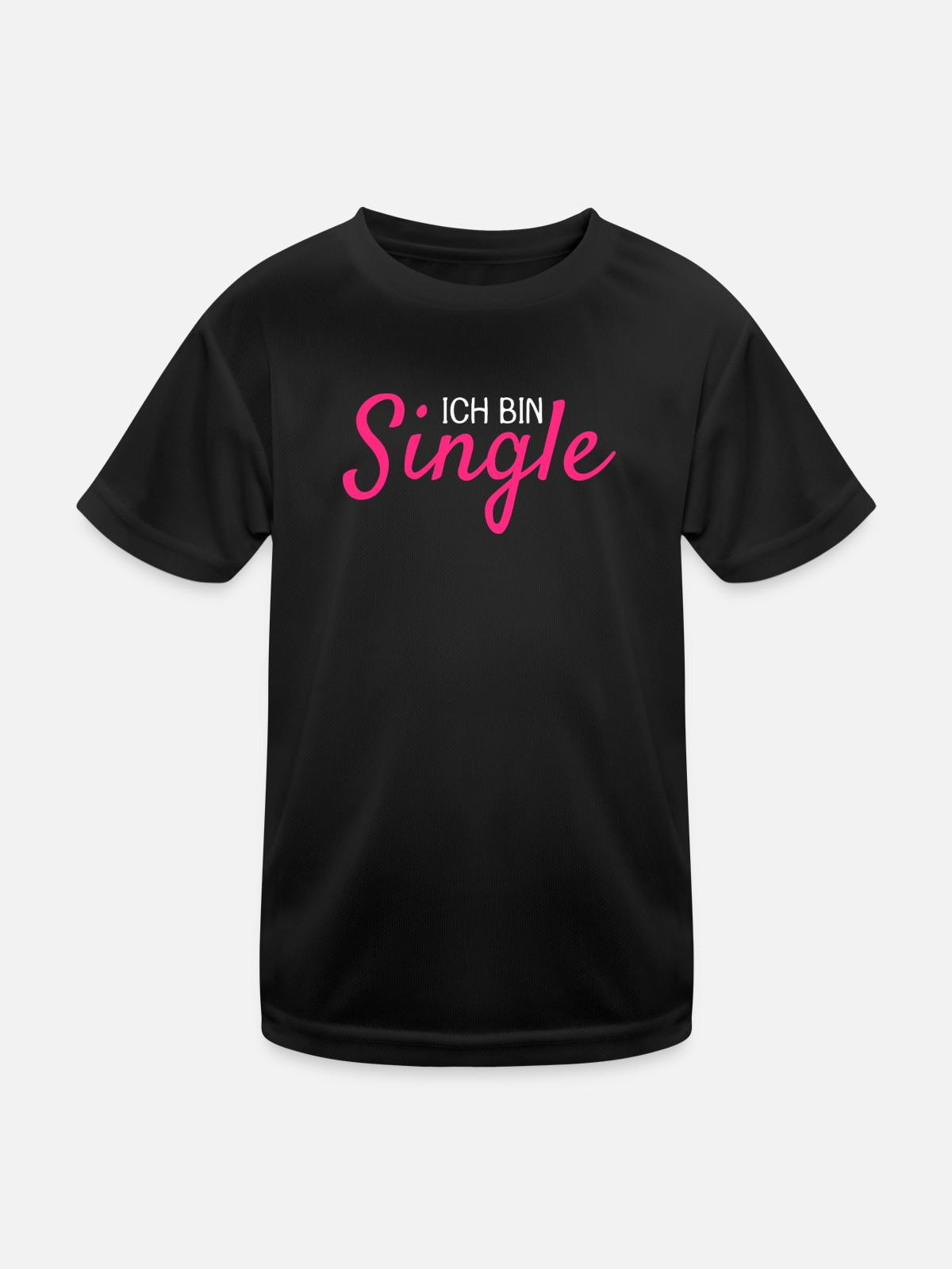 Ich bin Single - Kinder Funktions-T-Shirt - Schwarz - Vorne