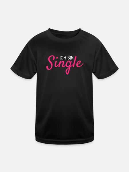 Ich bin Single - Kinder Funktions-T-Shirt - Schwarz - Vorne