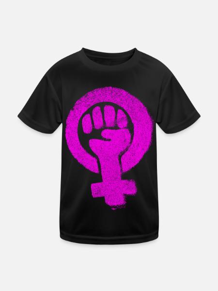 Feminist Emancipation Feminsm Feminism Equality - Kids Functional T-Shirt - black - Front