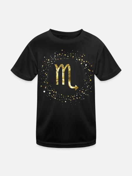 Skorpion Sternzeichen - Kinder Funktions-T-Shirt - Schwarz