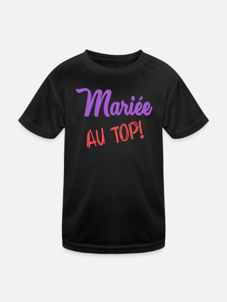 HOCHZEIT - Kinder Funktions-T-Shirt - Schwarz - Vorne