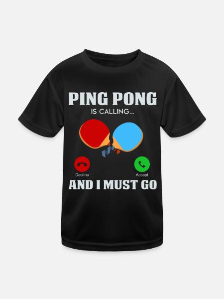 Table tennis - Kids Functional T-Shirt - black - Front