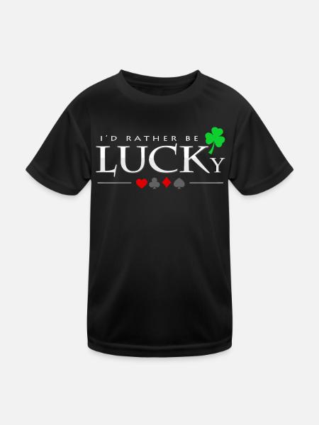 Poker - Kinder Funktions-T-Shirt - Schwarz - Vorne