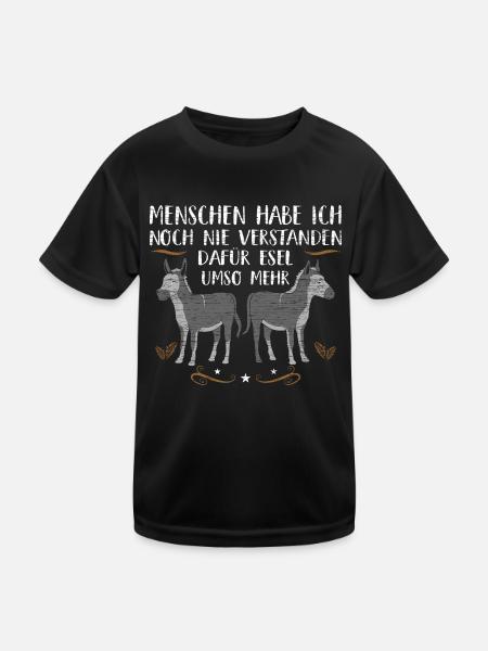 Eselhalter Esel Eselbesitzer - Kinder Funktions-T-Shirt - Schwarz
