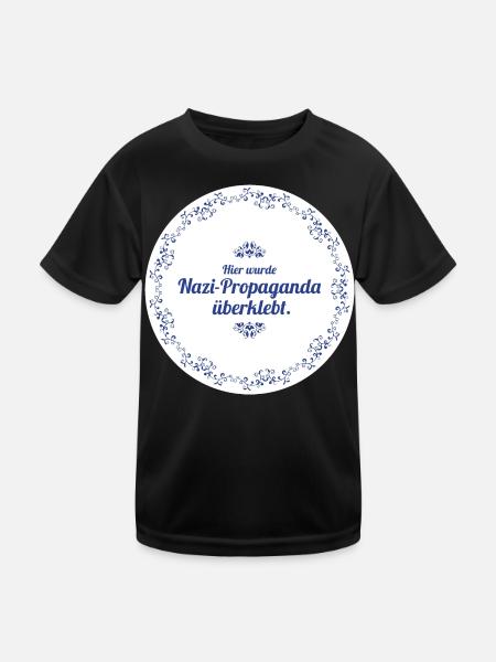 Propaganda Überkleben - Kinder Funktions-T-Shirt - Schwarz