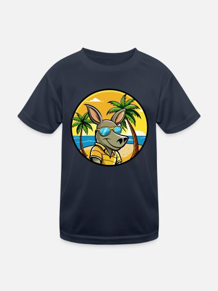 Erdferkel Lustige Cartoon Sommer Strand Sonnenbrille - Kinder Funktions-T-Shirt - Navy