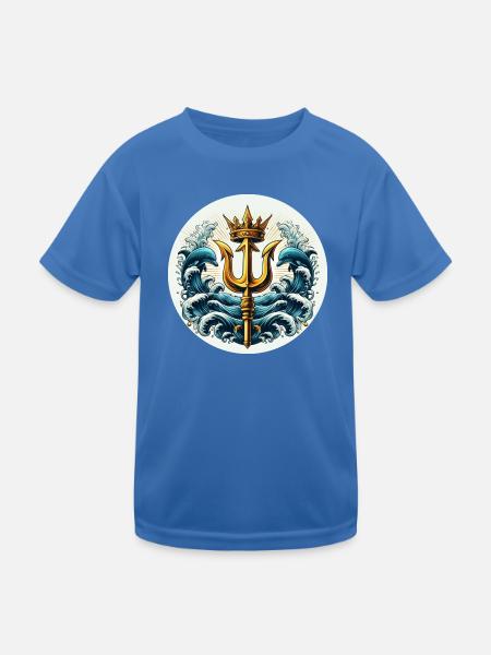 Trident Symbol - Kids Functional T-Shirt - royal blue - Front