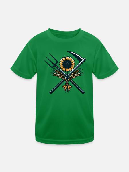 Agriculture Logo - Kids Functional T-Shirt - kelly green - Front