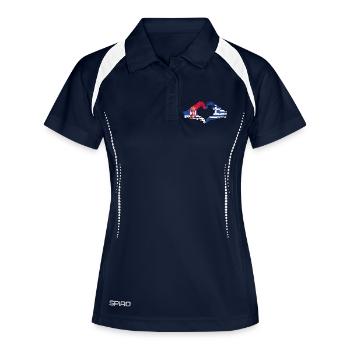 Serbie Grèce drapeau mains forme coeur utilisé - Polo respirant Femme - marine/blanc - Devant