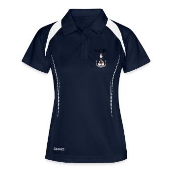 Anker Möwe Seemöwe Moin Nordsee - Frauen Polo atmungsaktiv - Navy/Weiß - Vorne