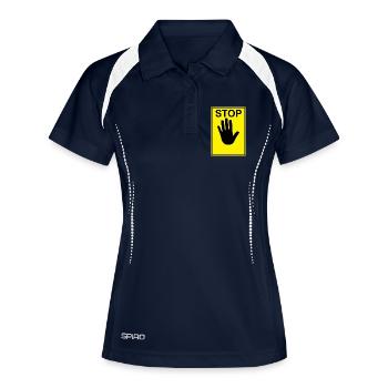 Stop Sign Logo - Women's Polo breathable - navy/white - Front