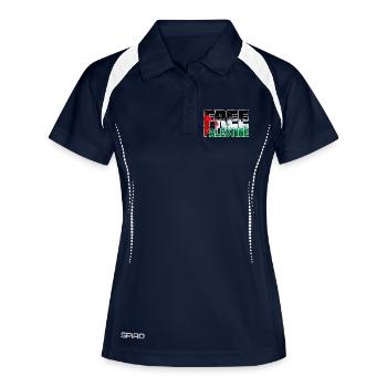 Palestine libre - Polo respirant Femme - marine/blanc - Devant