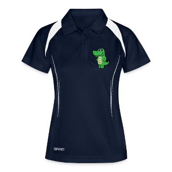 crocodile - Polo respirant Femme - marine/blanc - Devant