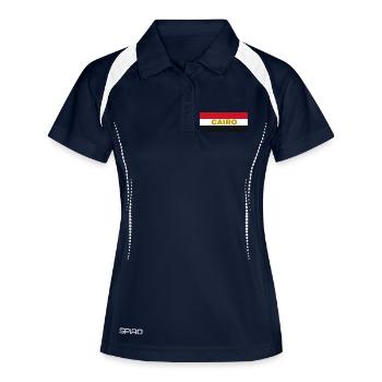 Kairo-Stadt in ägyptischen Flaggenfarben - Frauen Polo atmungsaktiv - Navy/Weiß - Vorne