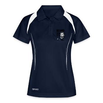 BEARD: Weil Rasieren etwas für Aufsteiger ist - Frauen Polo atmungsaktiv - Navy/Weiß - Vorne