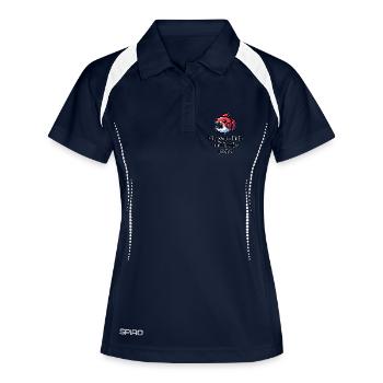 Lustiges - bin ganz lieb und beiße nicht Design - Frauen Polo atmungsaktiv - Navy/Weiß - Vorne