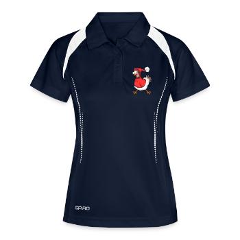 Poulet de Noël - Polo respirant Femme - marine/blanc - Devant