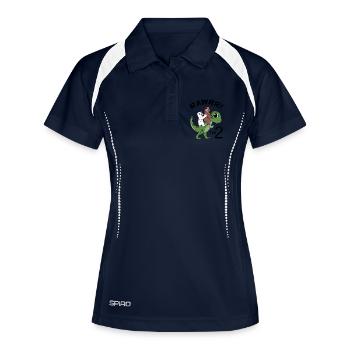 Je suis 2 anniversaire de dinosaures - Polo respirant Femme - marine/blanc - Devant
