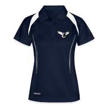 Falke schwarzweiß - Frauen Polo atmungsaktiv - Navy/Weiß - Vorne