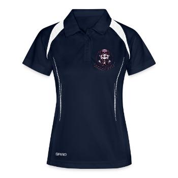 Rebellische Puppe - Frauen Polo atmungsaktiv - Navy/Weiß - Vorne