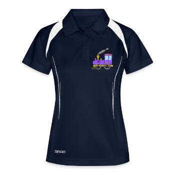 Train pour enfants chemin de fer violet - Polo respirant Femme - marine/blanc - Devant
