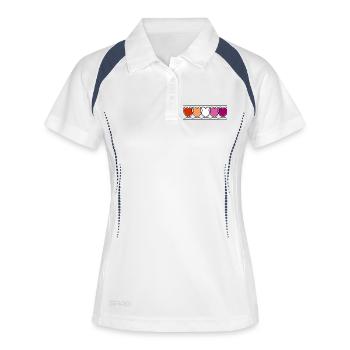 Cœurs lesbiennes lesbiennes - Polo respirant Femme - blanc/marine - Devant