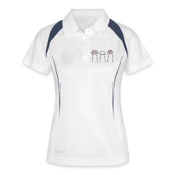 Ciseaux Pierre Papier Patte Patte Jeu Patte Cat Pattes - Polo respirant Femme - blanc/marine - Devant