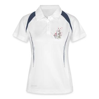 A fleurs de peau - Polo respirant Femme - blanc/marine - Devant