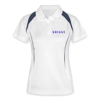 SUISSE. PAYS. GENEVE. SUISSE. HUMOUR. PAYS - Polo respirant Femme - blanc/marine - Devant