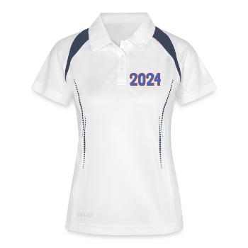 2024.BONNE ANNEE. SAINT SYLVESTRE. NOUVELLE ANNÉE. - Polo respirant Femme - blanc/marine - Devant
