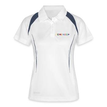 Feminism - Polo respirant Femme - blanc/marine - Devant