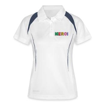 VIELEN DANK. GELIEBTE - Frauen Polo atmungsaktiv - Weiß/Navy - Vorne