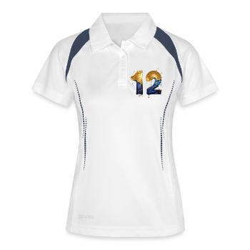 NON. 12 NUMÉRO 12 COOL 12E ANNIVERSAIRE - Polo respirant Femme - blanc/marine - Devant