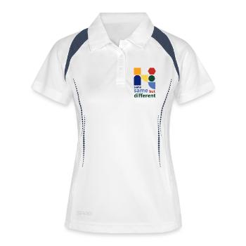 same same but different - Frauen Polo atmungsaktiv - Weiß/Navy - Vorne