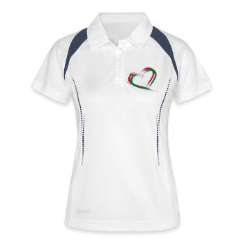 Drapeau de brosse de coeur des Maldives - Polo respirant Femme - blanc/marine - Devant