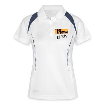 Oma - Frauen Polo atmungsaktiv - Weiß/Navy - Vorne