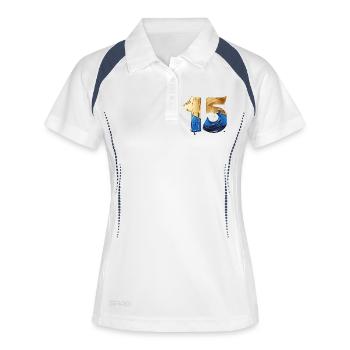 NON. 15 NUMÉRO 15 COOL 15E ANNIVERSAIRE - Polo respirant Femme - blanc/marine - Devant