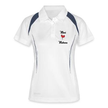 VIELEN DANK. GELIEBTE - Frauen Polo atmungsaktiv - Weiß/Navy - Vorne