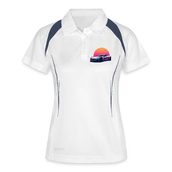 Elektrische Welle - Frauen Polo atmungsaktiv - Weiß/Navy - Vorne