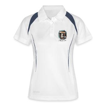 Maître des champignons - Polo respirant Femme - blanc/marine - Devant