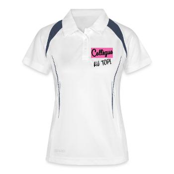 RETRAITE. RETRAITE. RETRAITEE. BONNE RETRAITE - Polo respirant Femme - blanc/marine - Devant