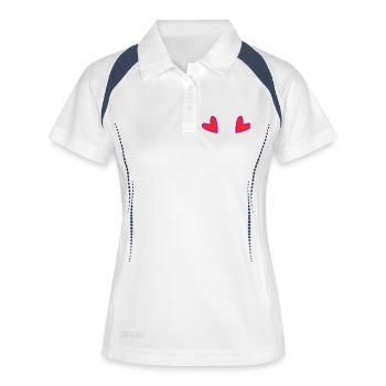 COEUR. FÊTE DES MÈRES. COEUR. BONNE FÊTE. MAMAN - Polo respirant Femme - blanc/marine - Devant