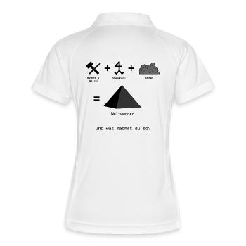 Weltwunder - Frauen Polo atmungsaktiv - Weiß/Navy - Hinten