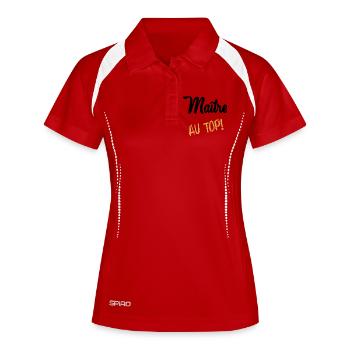 MASTER. MASTER. THANK YOU. THANK YOU MASTER - Women's Polo breathable - red/white - Front