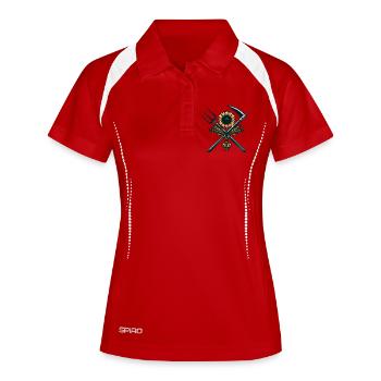 Logo de l’agriculture - Polo respirant Femme - rouge/blanc - Devant