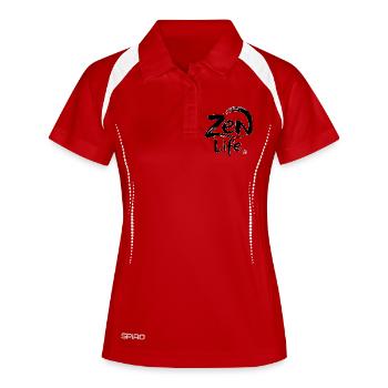 Zen-Leben: Frieden und Gleichgewicht - Frauen Polo atmungsaktiv - Rot/Weiß - Vorne