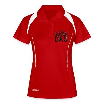 Super Papa - Polo respirant Femme - rouge/blanc - Devant