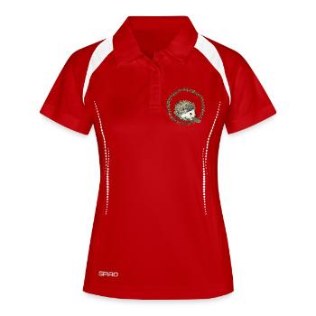 Hérisson - Polo respirant Femme - rouge/blanc - Devant