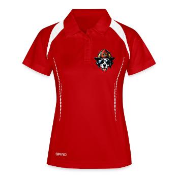 Dalmatiens des pompiers - Polo respirant Femme - rouge/blanc - Devant